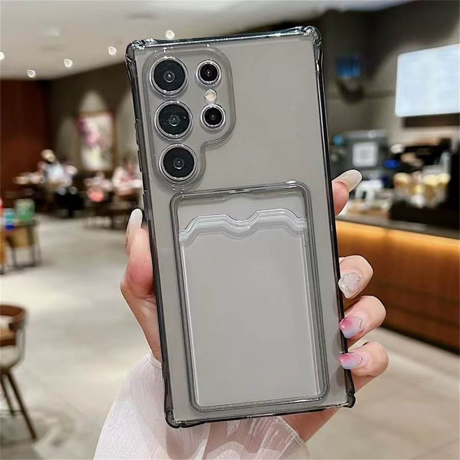 Brieftasche Kartenhalter Handyhülle für Samsung Galaxy S24 Ultra S25 Plus S23 FE S22 S21 A55 A35 A25 A15 A16 A06 5G in Schwarz und Transparent - Bild 2