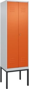 C+P Spind Classic PLUS Schwarz-Weiß-Spind mit 2 Abteilen in Reinorange, H x B x T: 212 x 60 x 50 cm - Bild 1