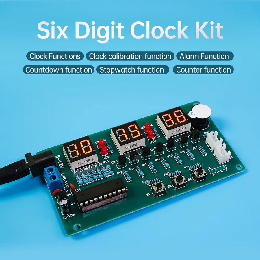 Aideepen DIY-Elektronik-Kit mit 6-stelligem roten Digitaldisplay und 51 Mikrocontroller für DC 5–12 V - Bild 5
