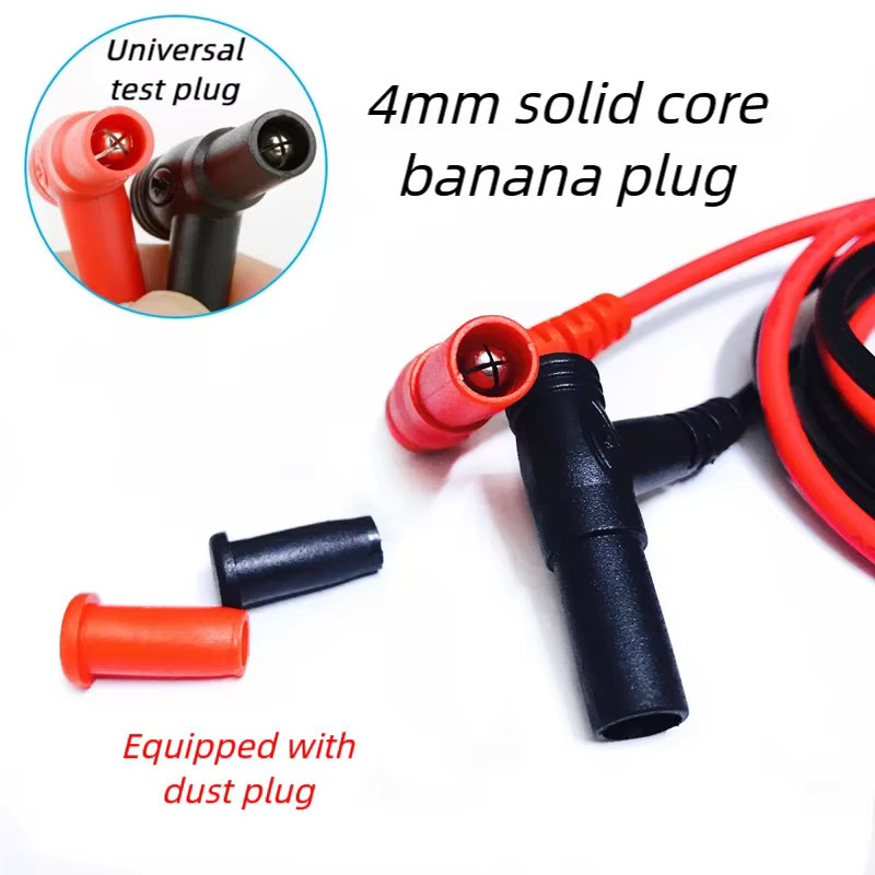Multimeter-Messwerkzeug mit zwei roten Krokodilklemmen auf Bananenstecker und Testdrahtverbinder, Länge: 90 cm - Bild 2