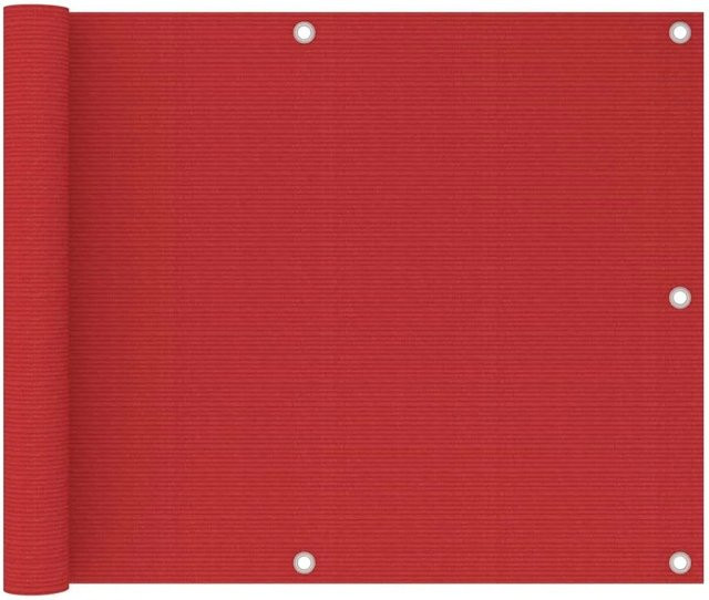 vidaXL Balkon-Sichtschutz aus HDPE in Rot, Breite: 75 cm, Länge: 600 cm - Bild 1