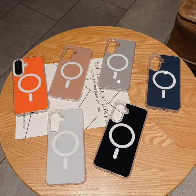 Acryl Kabellose Lade-Handyhülle für Samsung Galaxy S22 S23 S24 S25 S26 Ultra Plus FE A16 A17 A36 A37 A55 A56 A57 in Weiß - Bild 1