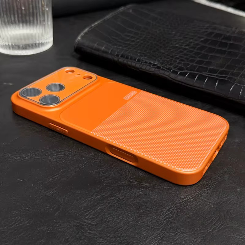 Apple Business-Hartschalenhülle mit MagSafe für iPhone 17 Air, 16, 15, 14, 13 Pro Max – Stoßfeste Laser-Fenster-Bumper-Hülle in Blau und Orange - Bild 1