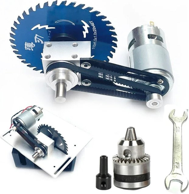 Mini-Tischsäge-Bausatz für DIY-Holzarbeiten mit 895-Motor, Schneid- und Polierspindel sowie Elektrosägen-Zubehörset - Bild 1
