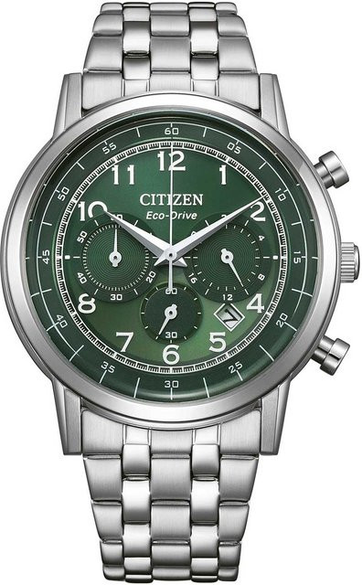 Citizen Chronograph, Solar, Edelstahl, Grün, 42 mm, Herren - Bild 1