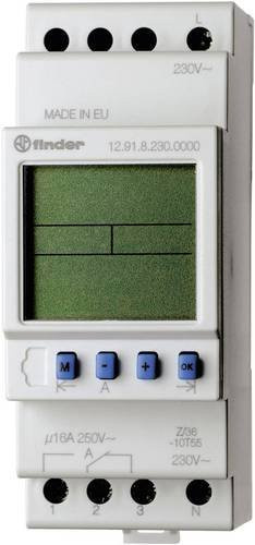 Finder Zeitschaltuhr 12.91.8.230.0000 für Hutschiene, elektronisches Tagesprogramm, 230 V/AC, 1 Wechsler, 16 A, Weiß - Bild 1