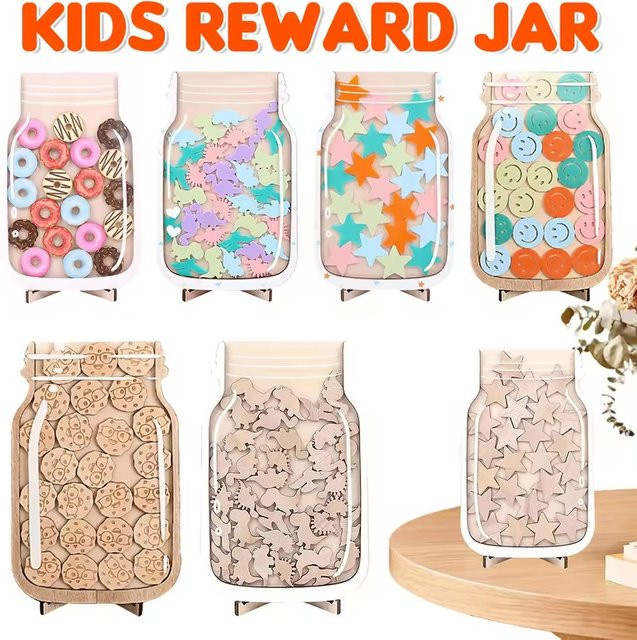 Magnetisches Belohnungsglas für Kinder mit 25 Token und Aufgabentabelle in Mehrfarbig - Bild 1