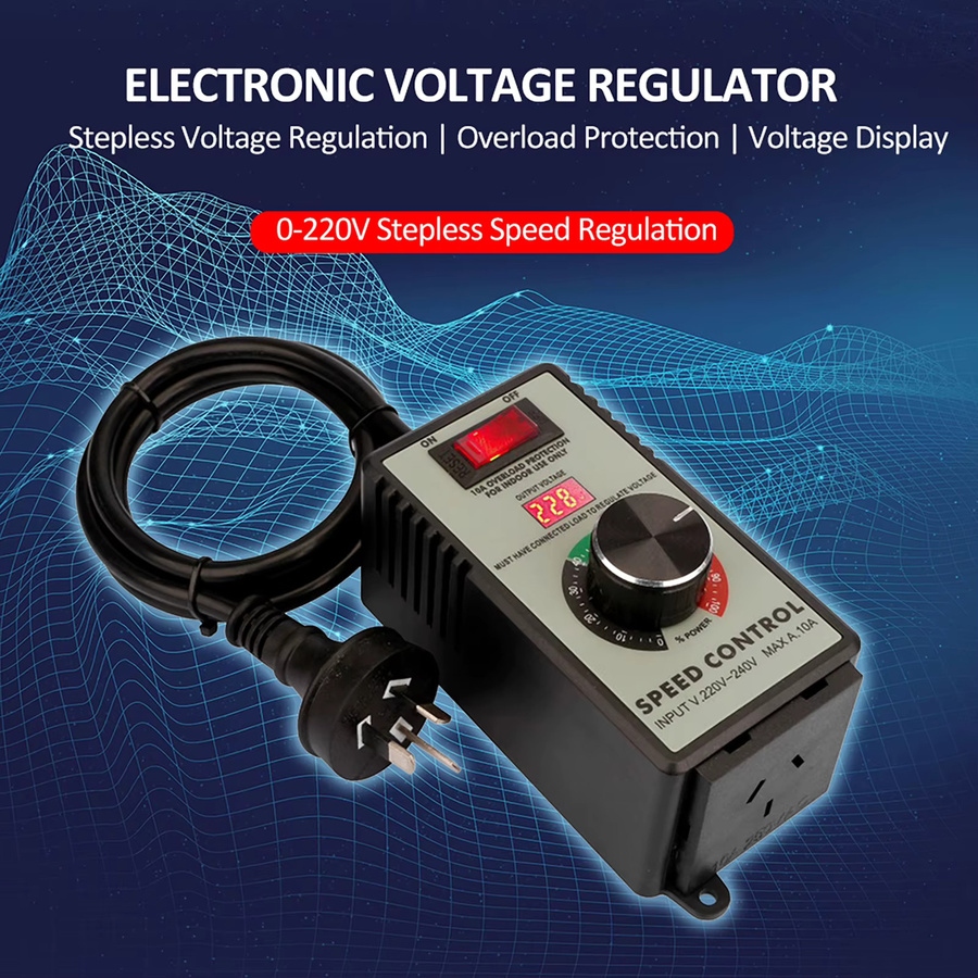 KKMOON Elektronischer Spannungsregler in Schwarz als variabler Drehzahlregler für AC-Motoren, Router, Abluftventilatoren, Schleifer und Bohrmaschinen - Bild 2