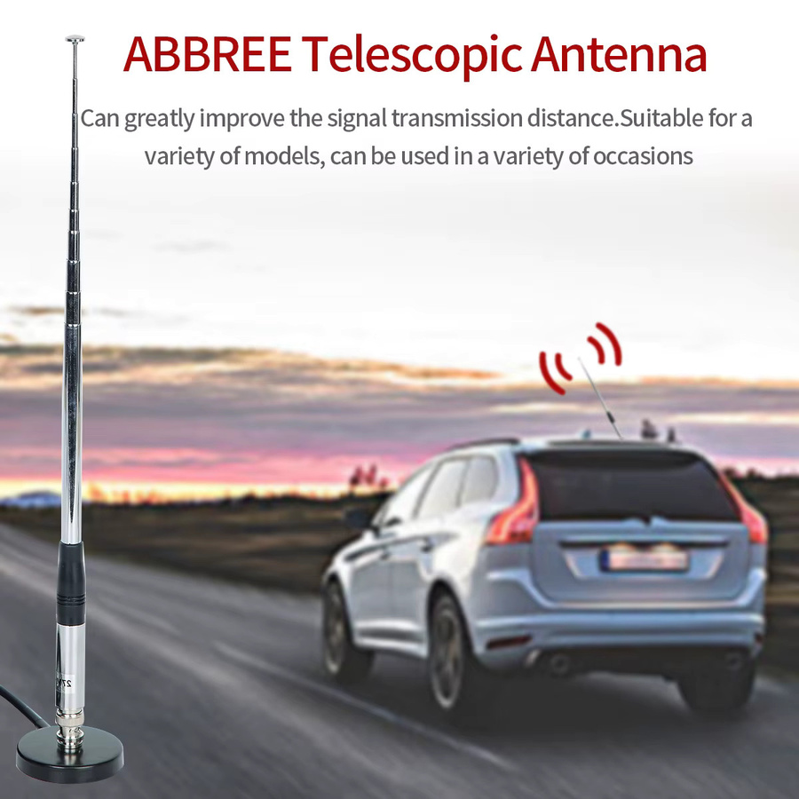 ABBREE CB-Radioantenne 27 MHz mit BNC-Anschluss in Silber für Baofeng, Quansheng, Iradio, Anytone, Midland, Uniden und Cobra Walkie Talkies - Bild 2
