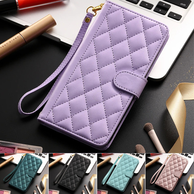 Leder-Schutzhülle als Flip Brieftasche für Huawei P50 P60 Pro P40 Lite und Honor 20 10 9 10X Lite in Gold oder Lila - Bild 1