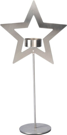 Edelstahl-Teelichthalter Stern von viva domo in Silber aus Metall für deine Weihnachtsdekoration
