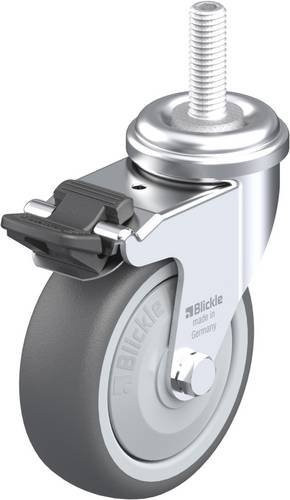 Blickle LRA-PATH 75KF-FI-GS10 Lenkrolle mit Feststeller, Rad-Durchmesser: 75 mm, Tragfähigkeit: 75 kg, Farbe: Grau, Material: Stahl und Kunststoff, verzinkt - Bild 1