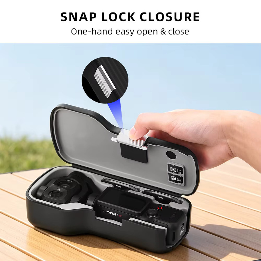 BRDRC Tragetasche für DJI Pocket 4P Kamera mit ABS-Hartschale als Aufbewahrungsbox und Schutzhülle für Objektiv und Bildschirm - Bild 4