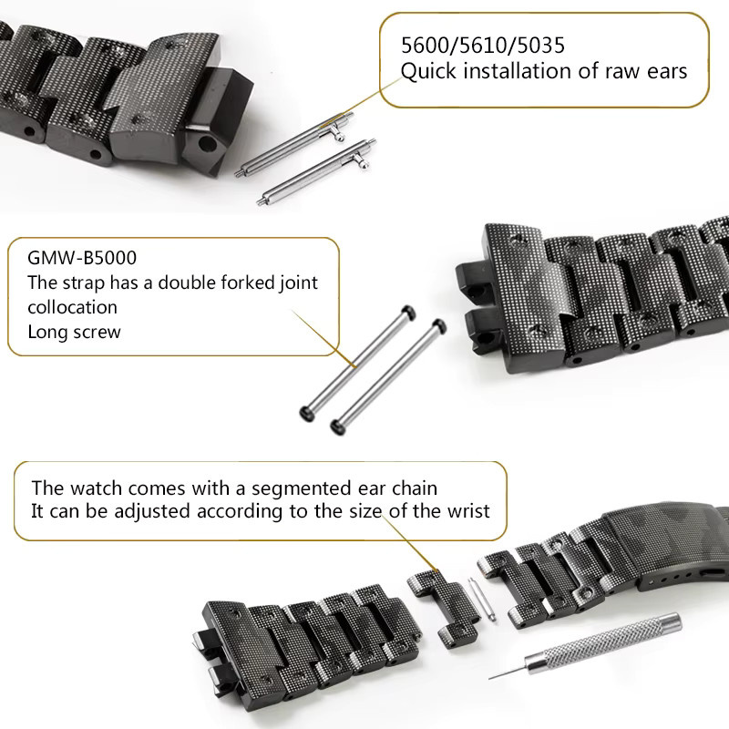 Casio Uhrenarmband Zubehör, Camouflage, Edelstahl, Silber - Bild 3