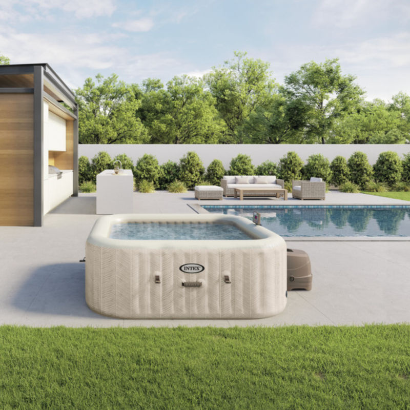 Intex PureSpa Whirlpool Chevron Deluxe Square, beige, Durchmesser: 211 cm, Höhe: 71 cm, 4 Sitzplätze - Bild 2