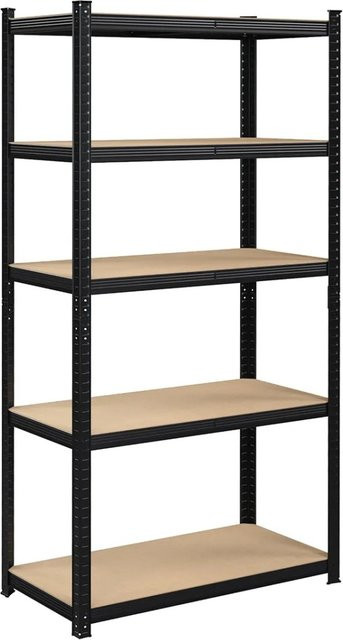 Songmics Lagerregal aus Stahl in Schwarz, B/T/H: 40 x 40 x 180 cm - Bild 1