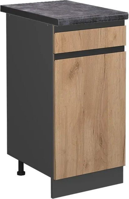 Vicco Küchenunterschrank R-Line Goldkraft Eiche Anthrazit B: 40 cm, T: 60 cm, H: 81,6 cm - Bild 1