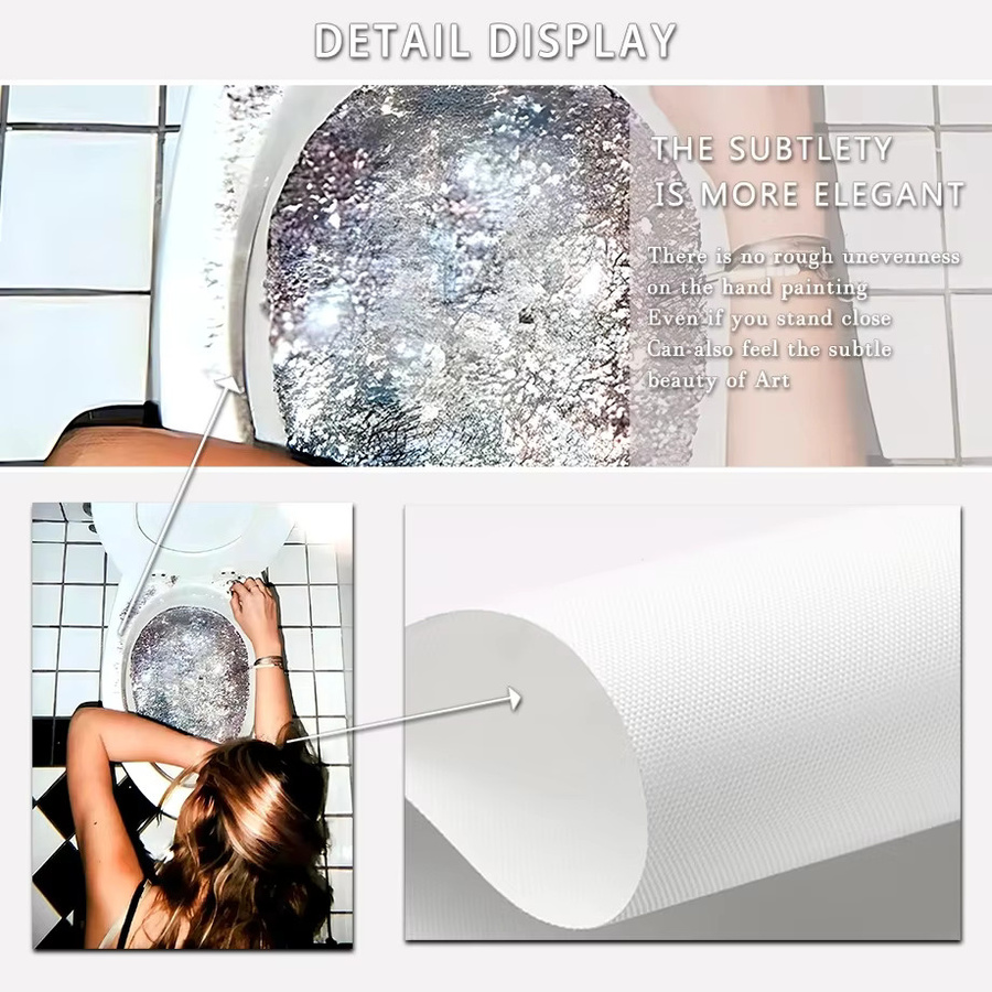 Potdemiel Minimalistische Leinwand Nordic Poster Mode Frau Champagner Party Wandkunst für dein Wohnzimmer - Bild 2