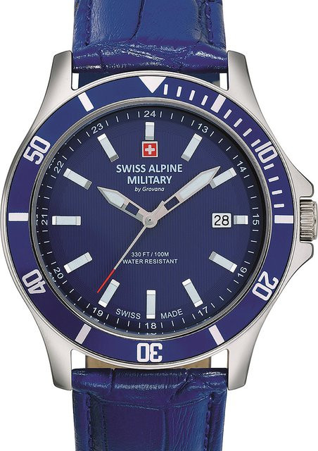 Swiss Alpine Military Herrenuhr, Quarz, Edelstahl, 42 mm, Blau, 10 ATM - Bild 1