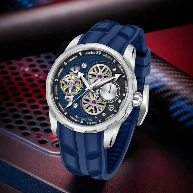 PAGANI DESIGN Armbanduhr, Automatik, Edelstahl, Blau, Saphirglas, 44 mm, Herren - Bild 1