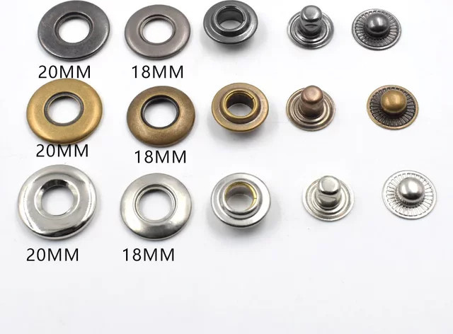 Große Druckknöpfe aus Messing in Gold und Schwarz für DIY Stoffhandwerk und Nähzubehör - Bild 1