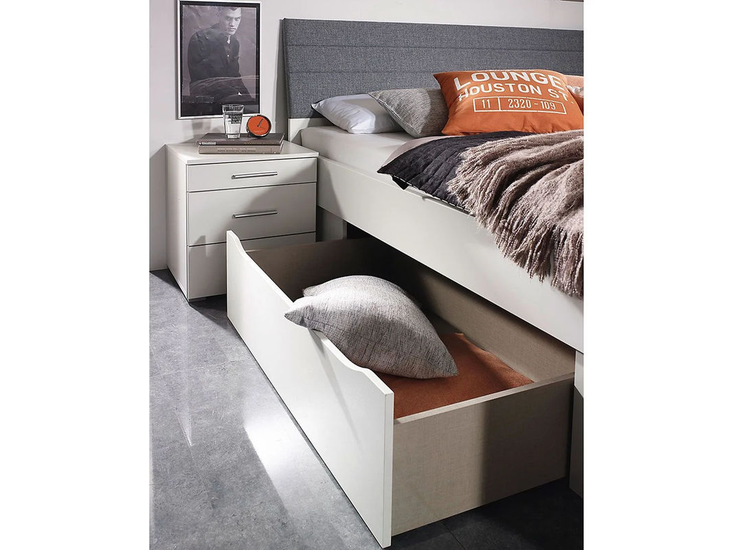 RAUCH ORANGE Scala Futonbett in Alpinweiß mit Polster-Kopfteil und 6 Schubkästen, B/T/H: 160 x 200 x 110 cm - Bild 3
