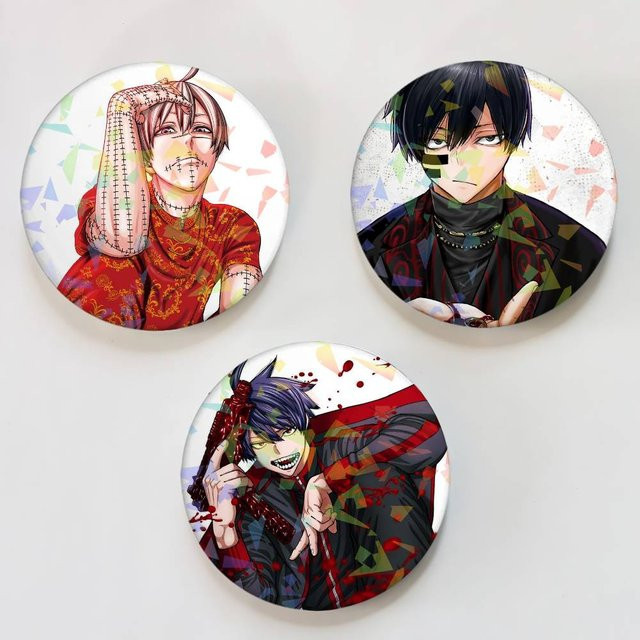 Brosche Anime, Weißblech, Unisex - Bild 1