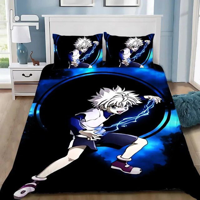 Allbestart Hunter x Hunter Bettwäscheset mit Bettbezug und Kissenbezug, Blau, B/H: 150 x 200 cm - Bild 1