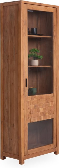 Vitrine HARPER WANA aus Akazie in Braun und Schwarz mit Glastüren und Soft-Close-Funktion, B/T/H: 80 x 71 x 199 cm - Bild 1