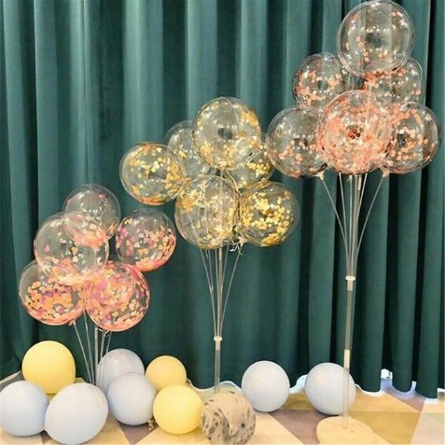 Puntos Party Time Ballonständer für Hochzeiten und Geburtstage, 8 Rohre, transparent, Höhe: 70 cm, Breite: 17,5 cm, Tiefe: 17,5 cm - Bild 1