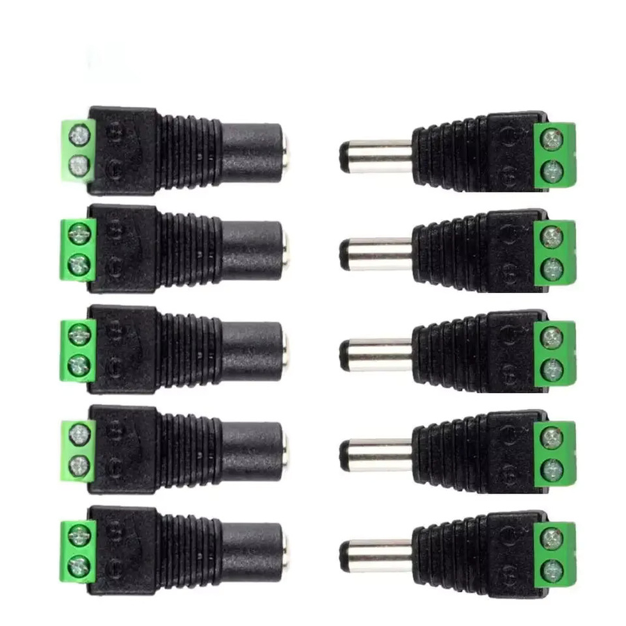 5 Sets DC 12 V Stecker und Buchse für Netzstecker-Adapter, CCTV-Kameras und LED-Streifen in Schwarz - Bild 3