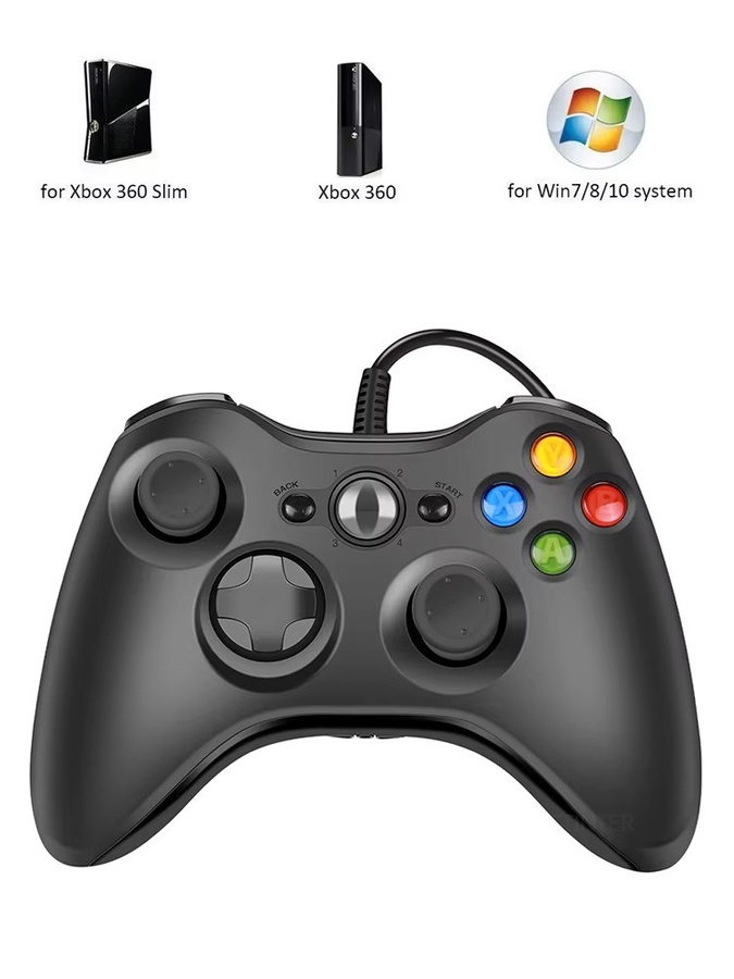 TECTINTER USB Wired Game Controller für Xbox 360 und PC in Schwarz - Bild 6