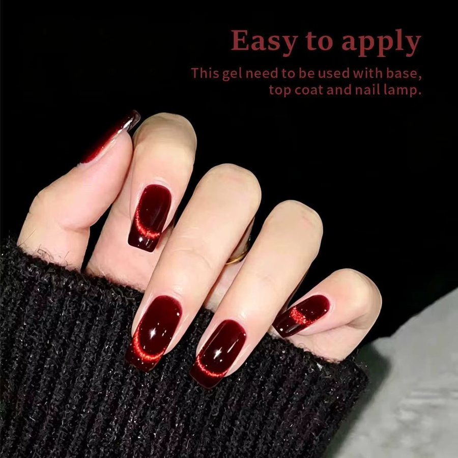 4 Seasons Classic Red Cat Eye Gel, Rot, schimmernd - Bild 5