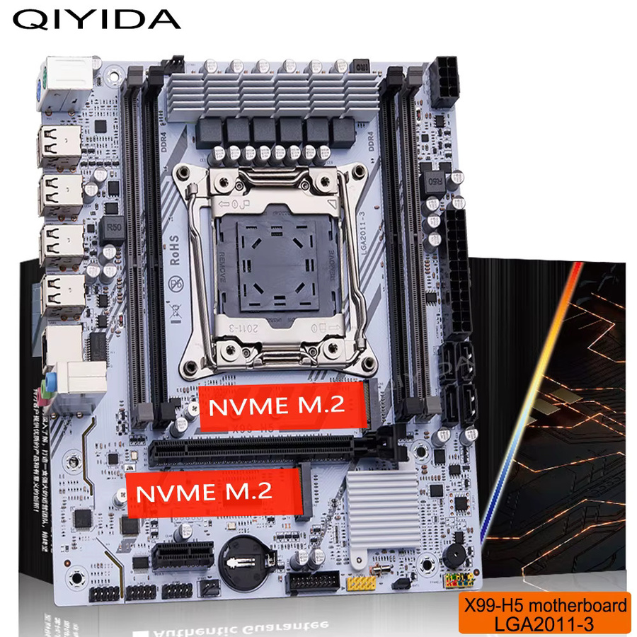 QIYIDA X99 Motherboard Set mit Xeon E5 2650 V4 Prozessor, 16GB DDR4 RAM und NVMe M.2 Unterstützung, Micro-ATX - Bild 2