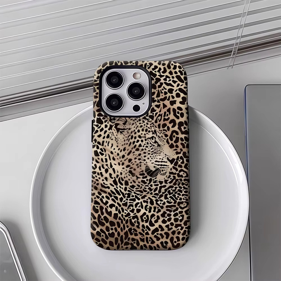 Robuste Magnetische Handyhülle mit Leoparden-Jaguar-Print von Potdemiel in Multicolour für iPhone 17 16 15 14 13 Pro Max Plus - Bild 4