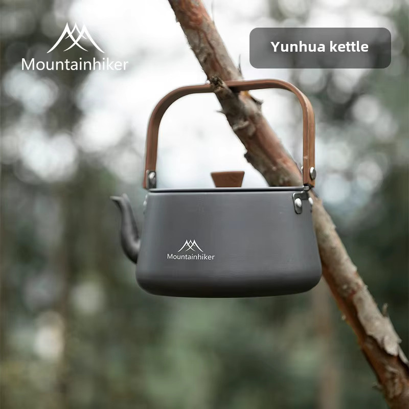 MOUNTAINHIKER Aluminium-Campingkessel für Outdoor und Reisen, 1,1 l, Grau/Schwarz - Bild 2