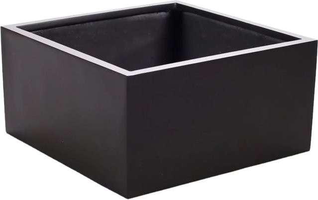 Elegant Einrichten Pflanzkübel aus Fiberglas, quadratisch und niedrig, Schwarz-matt, B/T/H: 60 x 60 x 30 cm - Bild 1