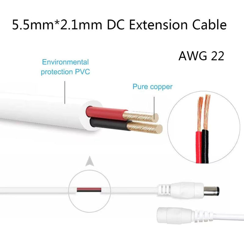 10 Stück DC Netzstecker Adapter Set mit männlichen und weiblichen Steckern für LED Streifen in Weiß, Größe 5,5 x 2,1 mm - Bild 3