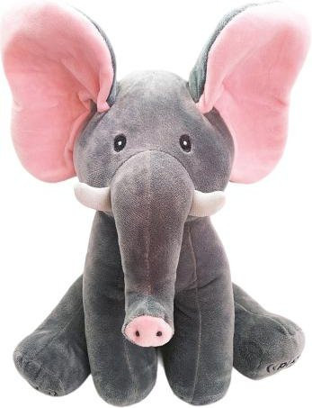Talos Toys Peekaboo Elefant Plüschtier, mit beweglichen Ohren, rosa/grau - Bild 1