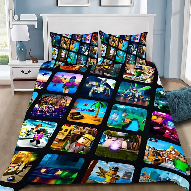 Somelli Bettwäsche-Set mit 3D-Roblox-Spielszene-Print, mehrfarbig, B/H: 150 x 200 cm - Bild 1