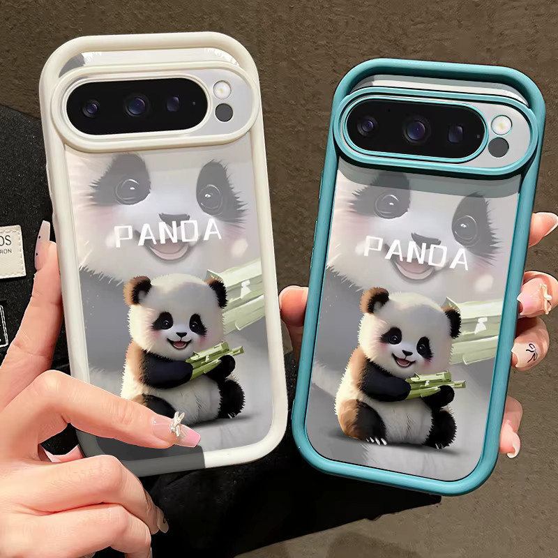 Stoßfeste Silikon-Handyhülle mit Cartoon-Panda-Muster für Google Pixel 10, 9 Pro XL, 9, 8 Pro, 9A, 8A, 7A in Rot - Bild 2