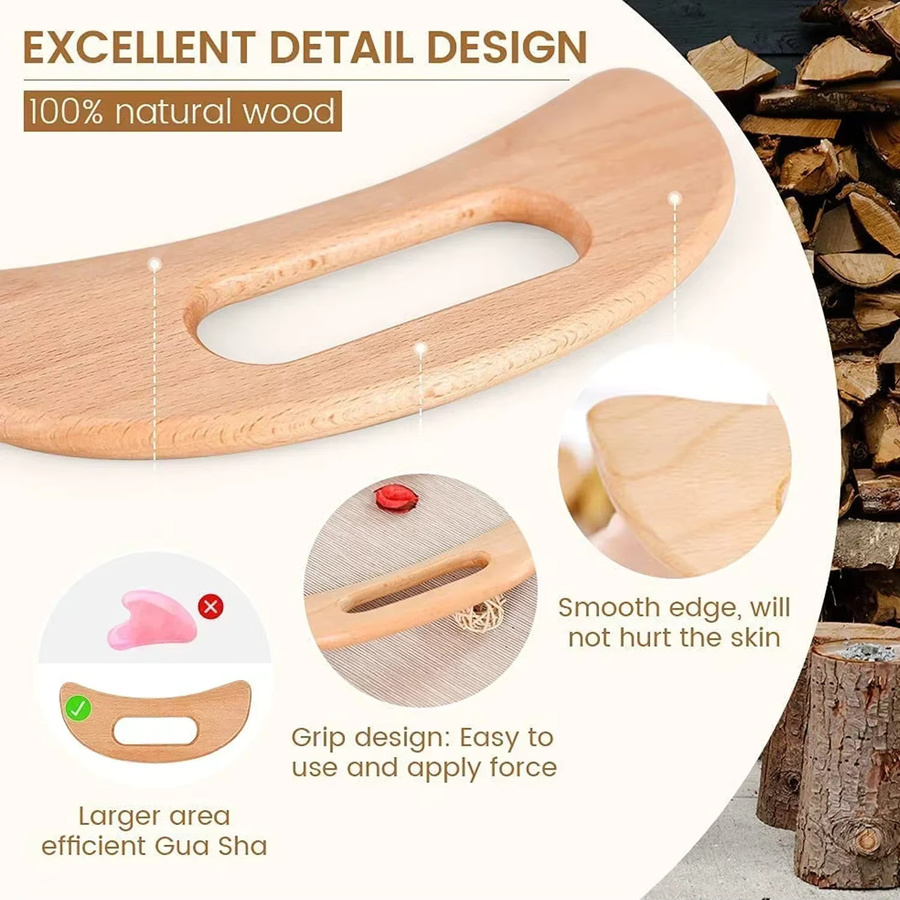 DUTRIEUX Holz-Gua-Sha-Werkzeug für Körpermassage, Unisex - Bild 2
