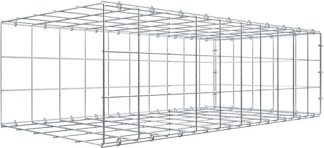 Gabiona C-Ring Anbaukorb Typ 2 in Silbergrau, Maschenweite 10 x 10 cm, B/T/H: 30 x 100 x 50 cm - Bild 1