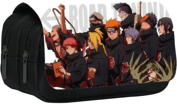 Yiran toy 1 Anime Federmäppchen mit Uzumaki und Uchiha Itachi Motiv, schwarze Schreibwarenbox aus Flanell - Bild 1