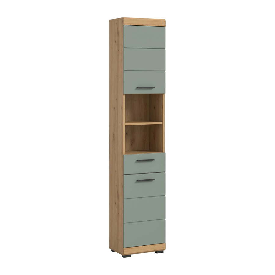 Badhochschrank Xonox Scout in Eiche Artisan Nachbildung und Salbei, B/H/T: 37 x 191 x 31 cm - Bild 2