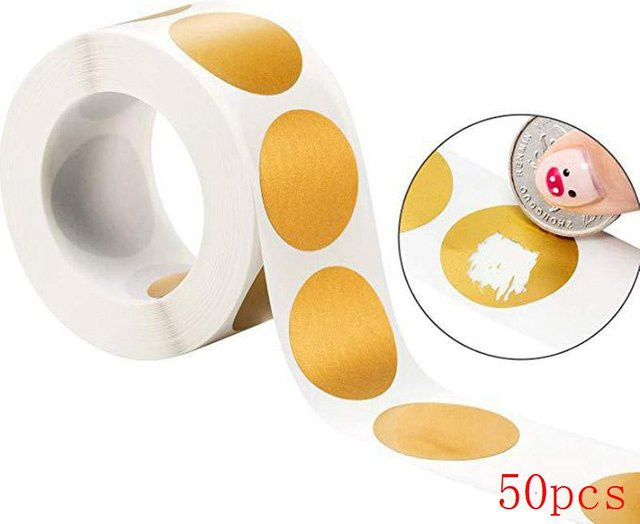 Binchi Outdoor Product Runde Rubbelaufkleber in Gold für DIY-Projekte und Schreibwaren - Bild 1