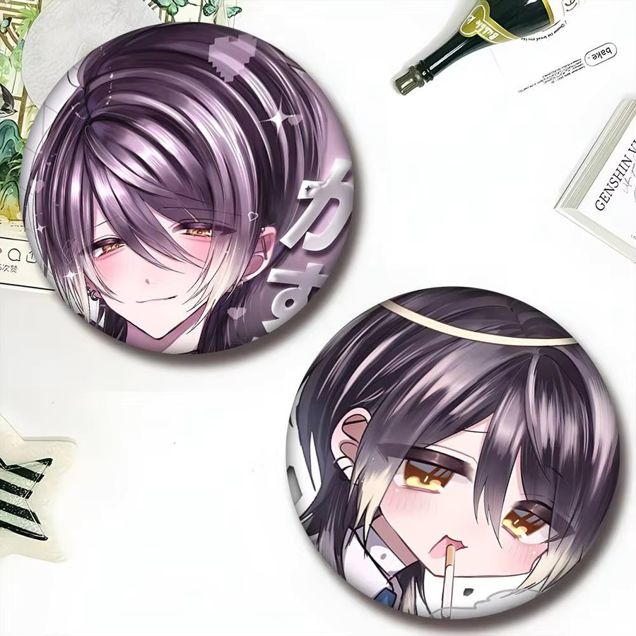 bilibili Brosche, Anime Kasurich Cartoon-Stil, Emaille-Pin, rund - Bild 3