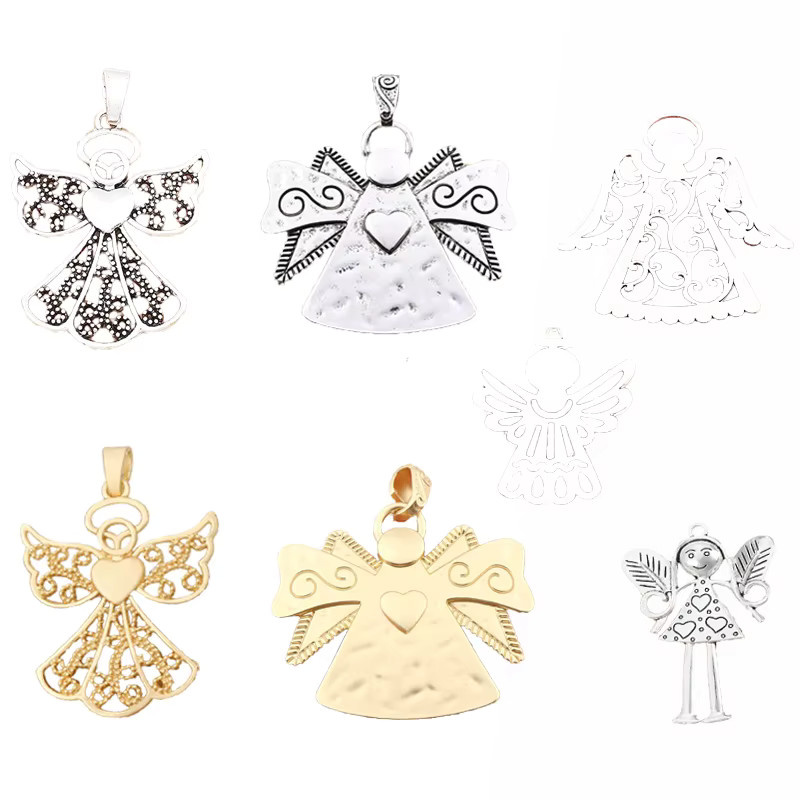 Anhänger Schutzflügel Engel Charms, Mattgoldfarben, Unisex - Bild 2