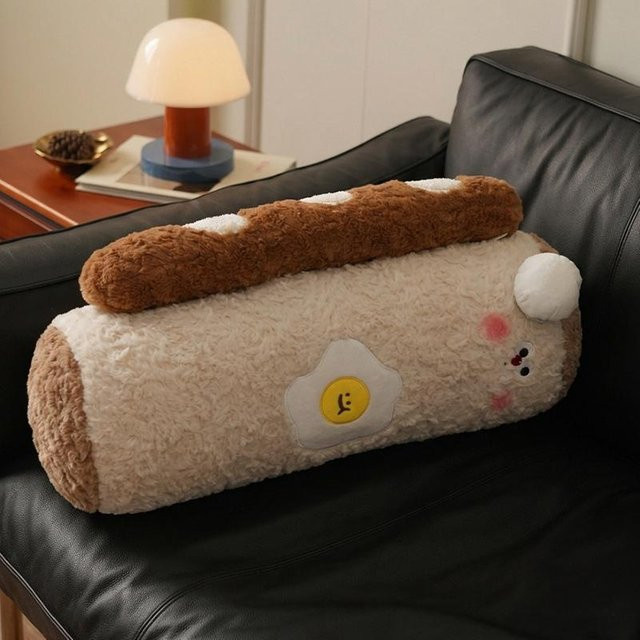 Yiran toy Baguette Wurst Plüschkissen in Braun, Flauschiges Kissen in Lebensmittelform, Länge: 65 cm - Bild 1