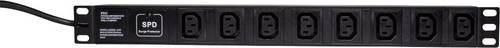 LogiLink PDU8A01 Netzwerkschrank-Steckdosenleiste 19 Zoll, 1 HE, 8x IEC 60320 C13, Schwarz - Bild 1